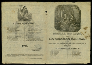 Mabill en 1869, ó sia Lo rigodon Can-Can : Poesía escrita baix la música per a poder cantar las cinch parts de dit Rigodon