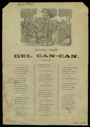 Segunda parte del Can-Can ; Schotisch francés : para cantarlo en español los aficionados al coro ; Americana : El sí de amor de una rubia