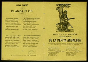 Manolíyo á su macarena : segunda parte de la Pepiya andaluza ; El bandolero ; Nueva cancion de Blanca Flor