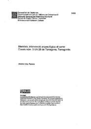Memòria: intervenció arqueològica al carrer Cossis núm. 3 UA 28 de Tarragona, Tarragonès