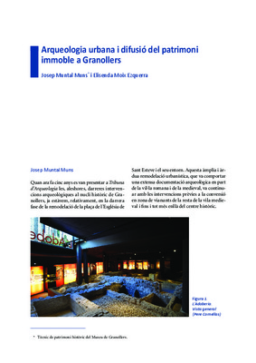 Arqueologia urbana i difusió del patrimoni immoble a Granollers