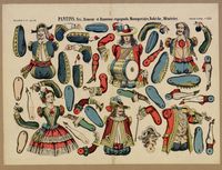 Pantins.Titi, Danseur et Danseuse espagnols, Mousquetaire, Bobéche, Ménétrier