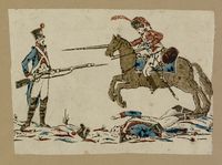 [Lluita d'un granader a cavall contra uns soldats d'infanteria francesa.1811?]