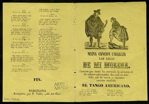 Nueva cancion andaluza : Las ligas de mi morena ; El tango americano : Primera parte