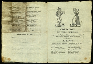 Colección de coplas modernas : La Pepiya ; Chiste de cuatre noyas, sobre las quintas ; Coplas para cantar la jota del torero