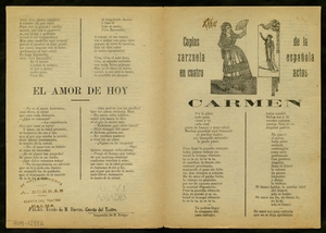 Coplas de la zarzuela española en cuatro actos Carmen ; El amor de hoy