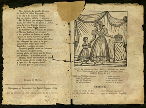 Cancion en obsequio de Doña María Cristina de Borbon, Reina Gobernadora, y su amada Hija y Augusta Reina Isabel II (Q.D.G.)