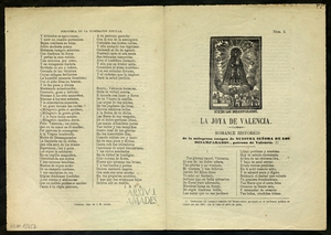 La joya de Valencia : Romance historico del a milagrosa imagen de Nuestra Señora de los Desamparados, patrona de Valencia