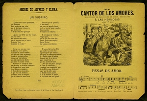 El Cantor de los amores : Colección de canciones de amor, dedicadas á las hermosas ; Penas de amor ; Amores de Alfredo y Elvira : Un suspiro