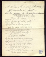 A Don Mariano Alvarez, gobernador de Gerona en la guerra de la independencia  [Manuscrit]