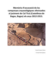 Memòria d'excavació de les campanyes arqueològiques efectuades al jaciment de Cal Ticó