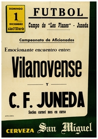 Cartell del partit de futbol entre l'Almenar i el C.F. Juneda
