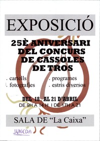 Cartell exposició 25è aniversari Cassoles de Tros 2003