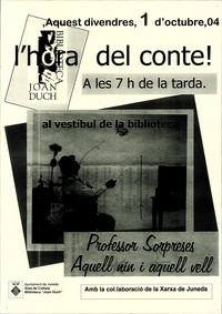 Cartell Hora del conte. Biblioteca Joan Duch 2004