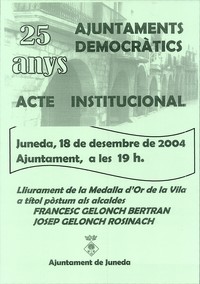 Cartell 25 anys d'ajuntaments democràtics