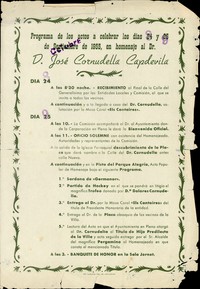 Cartell Programa Homenatge Dr.Cornudella 1955