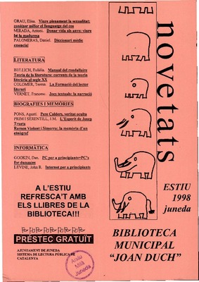 Fullet Guia de novetats. Biblioteca Joan Duch 1998