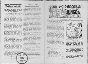 Fullet Hoja (Full) Parroquial de Juneda desembre 1951