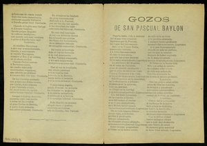 Oración : de San Pascual Baylon como centinela de España ; Gozos : de San Pascual Baylon ; Responso : de San Pascual Baylon