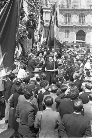 Carles Pi i Sunyer a l'acte d inauguració oficial del monument a Francesc Pi i Margall