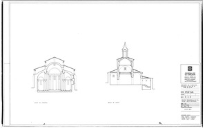8.- Seccions transversals de l'església i adició neoclàsica