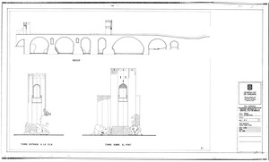 13-15 Pont Medieval, Secció i detall torres