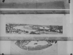 Reproducció d'una vista panoràmica de l'emplaçament de construcció del recinte de la Fira de Lyon