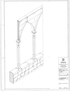 15.- Detall pilastres claustre ( Isometria )