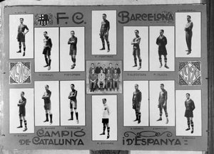 [Fotomuntatge de la plantilla del Futbol Club Barcelona temporada 1919-1920]