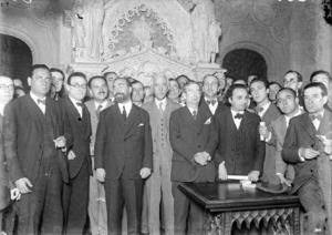 Visita de tres dels nous ministres del govern provisional de la República a Francesc Macià