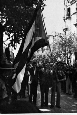Acte commemoratiu de l'Onze de Setembre celebrat davant del monument a Rafael Casanova, a Barcelona