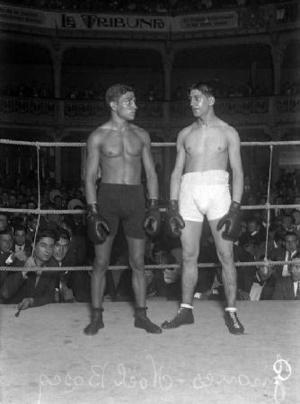 Josep Gironès i Noel Bosch abans de disputar un combat de boxa