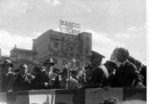 Intervenció de Lluís Companys durant l'acte d'inauguració del monument a l'Heroic Soldat del Poble, a Barcelona