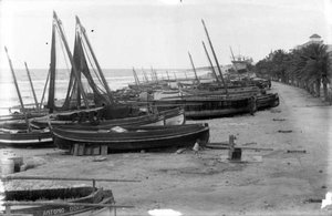 Barques a la platja de Vilanova i la Geltrú