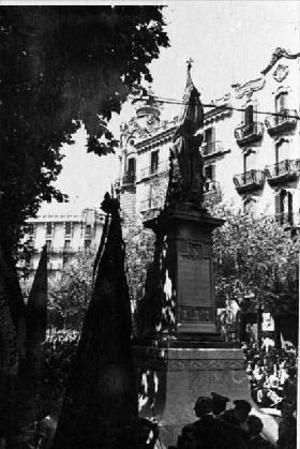 Acte commemoratiu de l'Onze de Setembre celebrat davant del monument a Rafael Casanova, a Barcelona