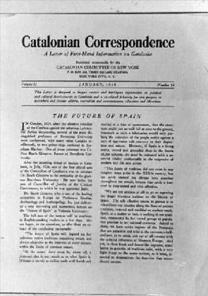 Reproducció de l'article "The future of Spain" signat pel Comitè Català de Nova York