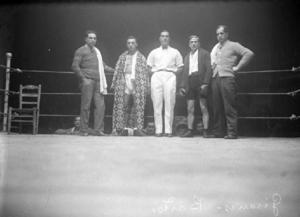 Josep Gironès i Segundo Bartos abans de disputar un combat de boxa