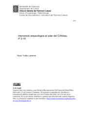 Intervenció arqueològica al solar del C/Aribau, nº 2-10