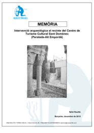 Intervenció arqueològica al recinte del Centre de Turisme Cultural Sant Domènec