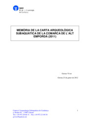 Carta Arqueològica Subaquàtica de la Comarca del Alt Empordà