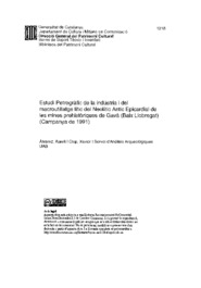 Estudi Petrogràfic de la indústria i del macroutillatge lític del Neolític Antic Epicardial de les mines prehistòriques de Gavà (Baix Llobregat) (Campanya de 1991)
