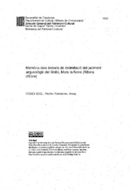 Memòria dels treballs de delimitació del jaciment arqueològic del Molló, Mora la Nova (Ribera d'Ebre)