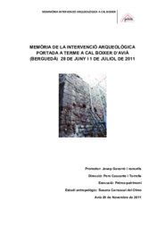 Memòria de la intervenció arqueològica portada a terme a Cal Boixer d'Avià
