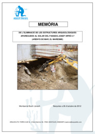 Memòria de l'eliminació de les estructures arqueològiques aparegudes al solar del Passeig Josep Xifré, 5-7 (Arenys de Mar, Maresme)