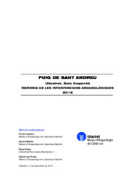 Memòria de les intervencions arqueològiques 2012 al Oppidum del Puig de Sant Andreu