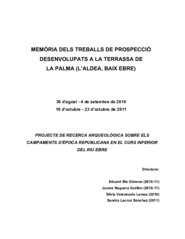 Memòria dels treballs de prospecció desenvolupats a la Terrassa de La Palma