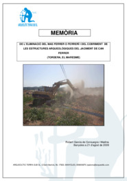 Memòria de l'eliminació de les estructures localitzades a les obres de l'autopista C32 tram Palafolls-Tordera