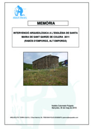 Memòria de la intervenció arqueològica a l'església de Santa Maria de Sant Quirze de Colera