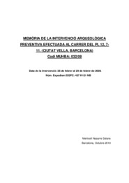 Memòria de la intervenció arqueològica preventiva efectuada al Carrer del Pi, 12, 7-11, (Ciutat Vella, Barcelona)