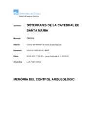 Memòria del control arqueològic als soterranis de la catedral de Santa Maria